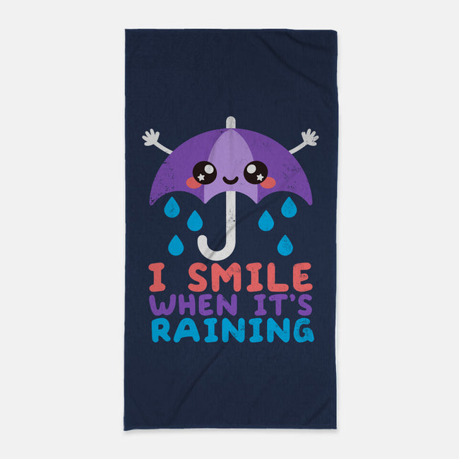I Smile When It's Raining-none beach towel-NemiMakeit
