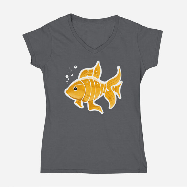 Be A Goldfish-womens v-neck tee-pahblowe