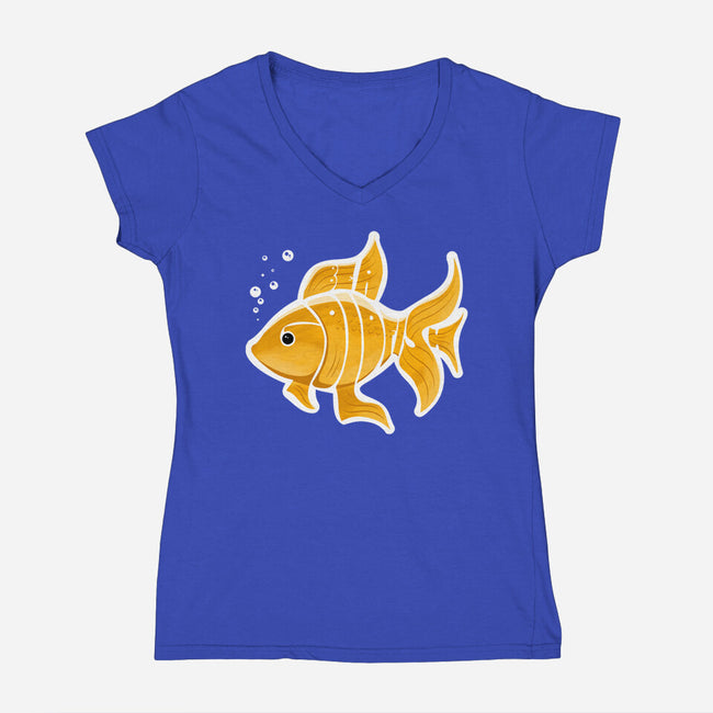 Be A Goldfish-womens v-neck tee-pahblowe