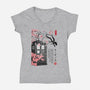 Tardis Sumi-E-womens v-neck tee-DrMonekers
