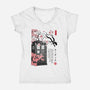 Tardis Sumi-E-womens v-neck tee-DrMonekers