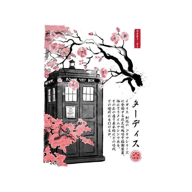 Tardis Sumi-E-womens v-neck tee-DrMonekers