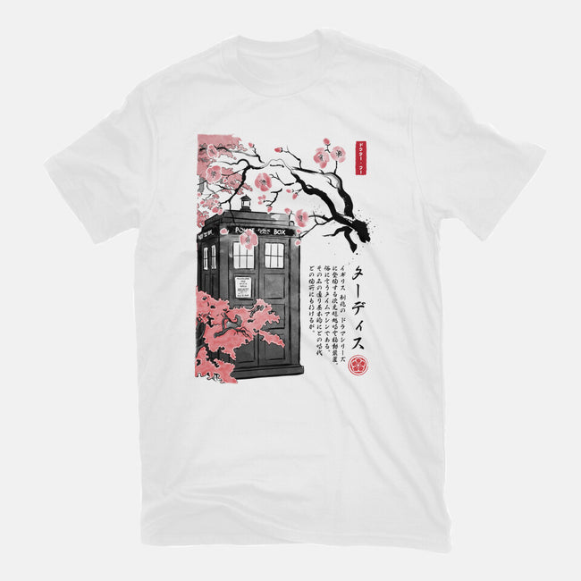 Tardis Sumi-E-womens fitted tee-DrMonekers