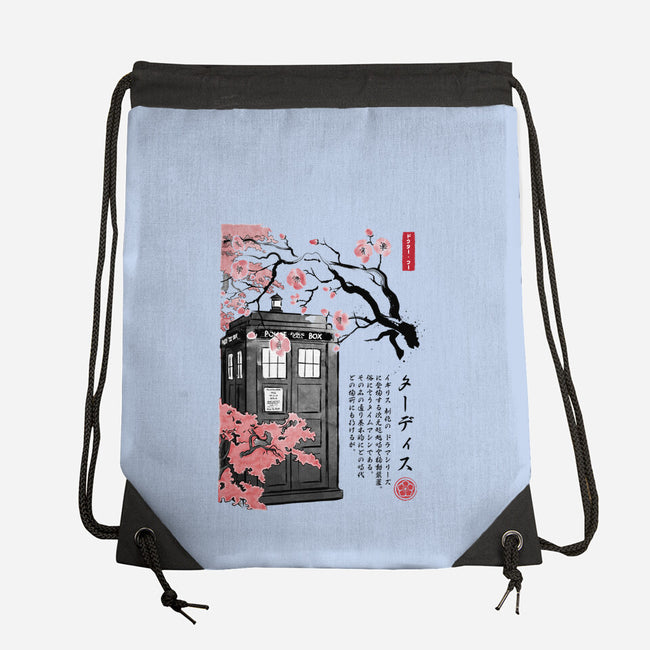 Tardis Sumi-E-none drawstring bag-DrMonekers