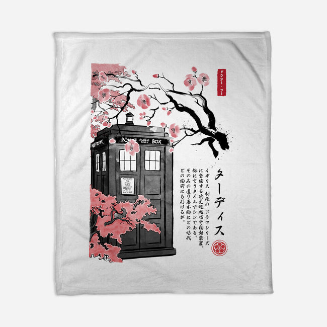 Tardis Sumi-E-none fleece blanket-DrMonekers