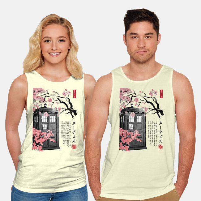 Tardis Sumi-E-unisex basic tank-DrMonekers