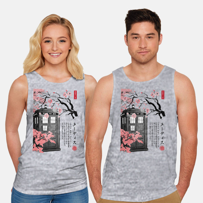 Tardis Sumi-E-unisex basic tank-DrMonekers