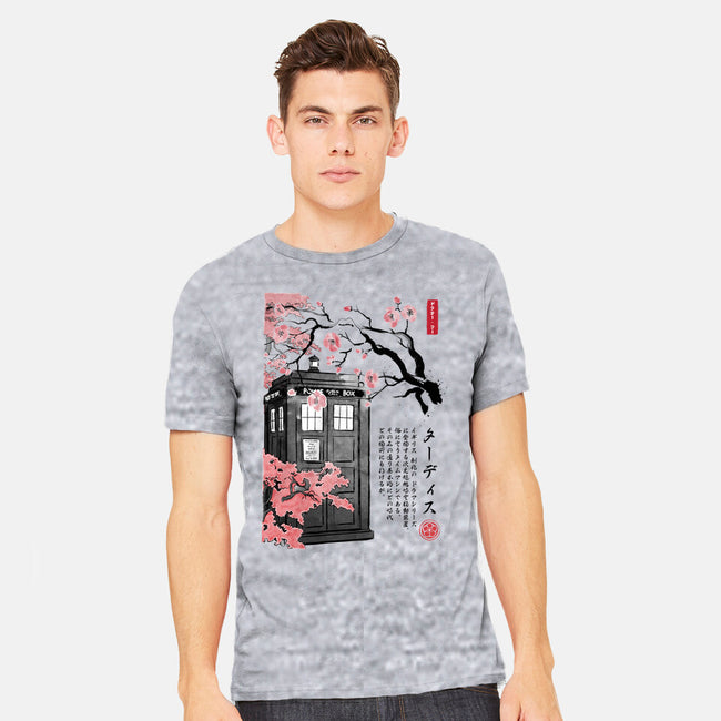 Tardis Sumi-E-mens heavyweight tee-DrMonekers