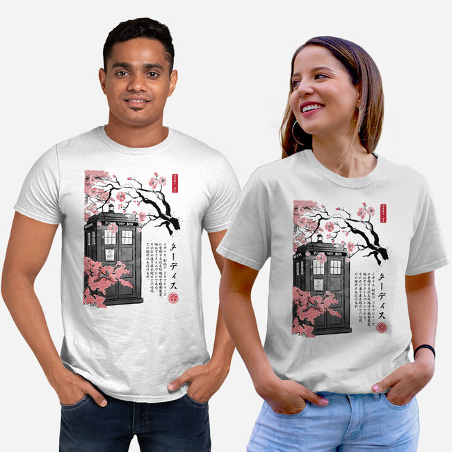 Tardis Sumi-E-unisex basic tee-DrMonekers