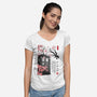 Tardis Sumi-E-womens v-neck tee-DrMonekers