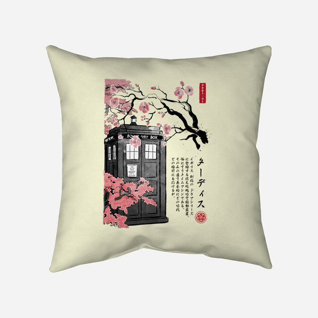 Tardis Sumi-E-none removable cover w insert throw pillow-DrMonekers