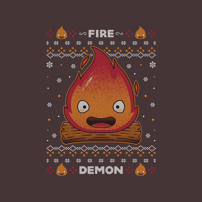 Fire Demon Christmas-womens basic tee-Alundrart