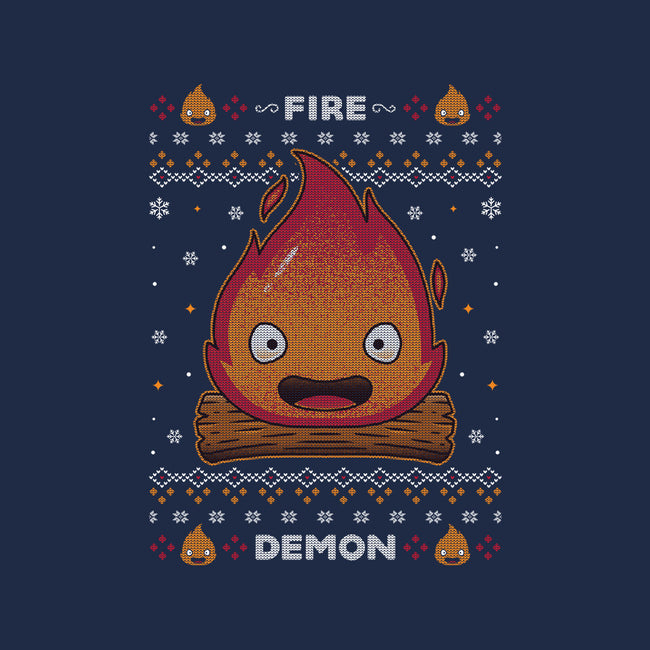 Fire Demon Christmas-none glossy sticker-Alundrart