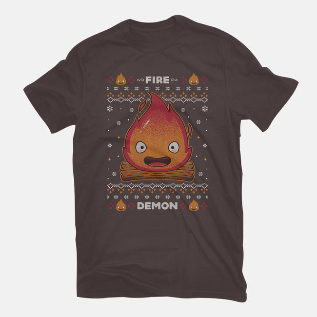 Fire Demon Christmas-womens basic tee-Alundrart