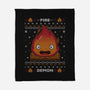 Fire Demon Christmas-none fleece blanket-Alundrart