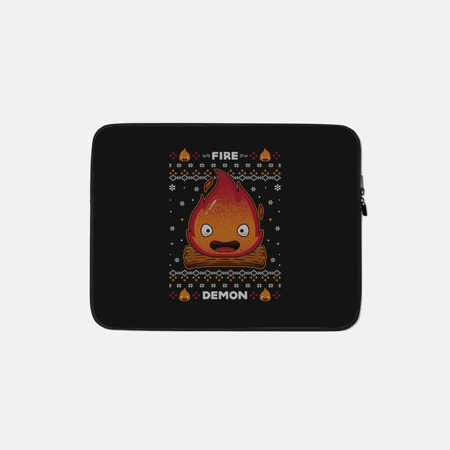 Fire Demon Christmas-none zippered laptop sleeve-Alundrart