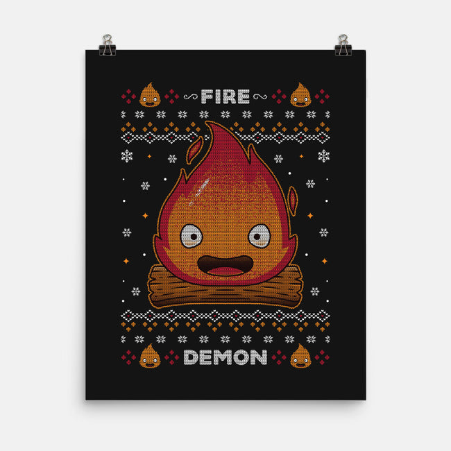 Fire Demon Christmas-none matte poster-Alundrart