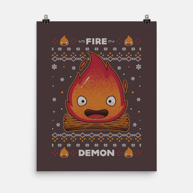 Fire Demon Christmas-none matte poster-Alundrart