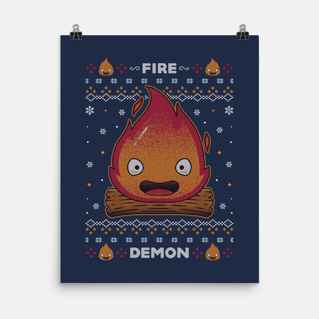 Fire Demon Christmas-none matte poster-Alundrart