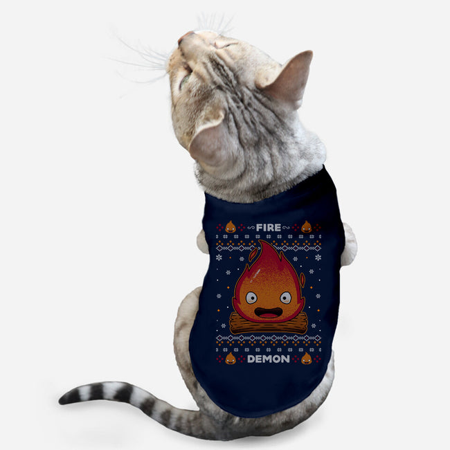 Fire Demon Christmas-cat basic pet tank-Alundrart