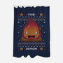 Fire Demon Christmas-none polyester shower curtain-Alundrart