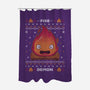 Fire Demon Christmas-none polyester shower curtain-Alundrart