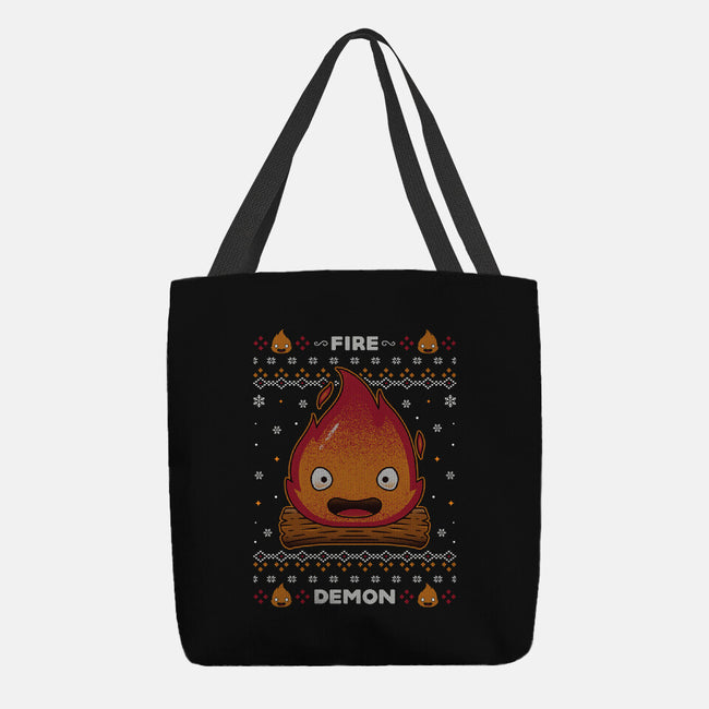 Fire Demon Christmas-none basic tote-Alundrart