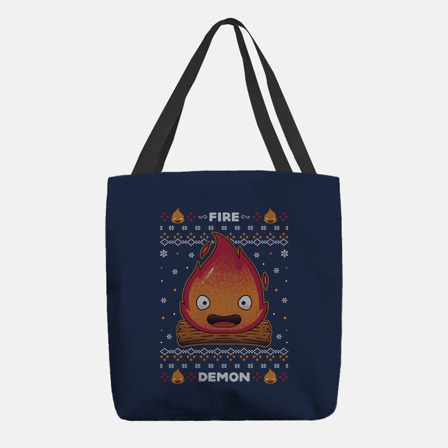 Fire Demon Christmas-none basic tote-Alundrart