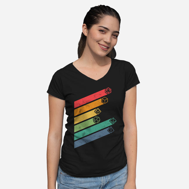 Dice Stripes-womens v-neck tee-ShirtGoblin