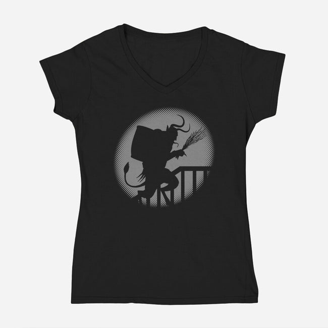 Nosfekrampus-womens v-neck tee-Boggs Nicolas