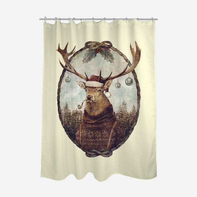 Thinking Wild Christmas-none polyester shower curtain-Mike Koubou