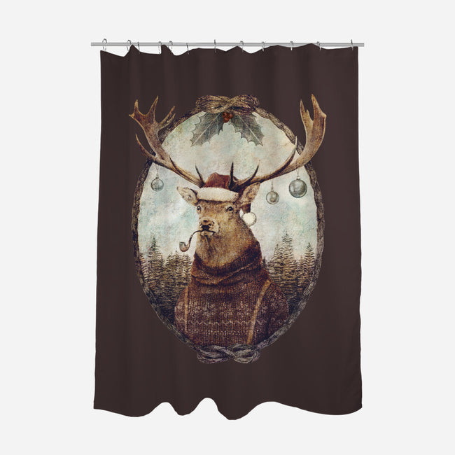 Thinking Wild Christmas-none polyester shower curtain-Mike Koubou