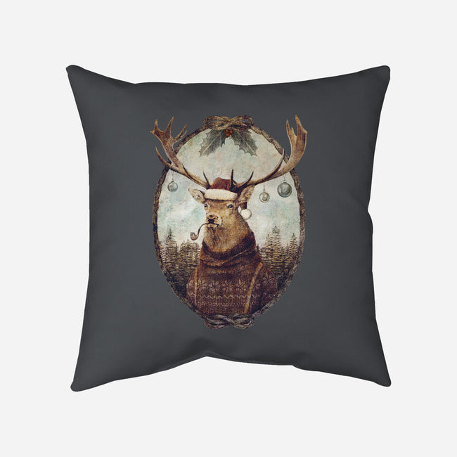 Thinking Wild Christmas-none removable cover w insert throw pillow-Mike Koubou