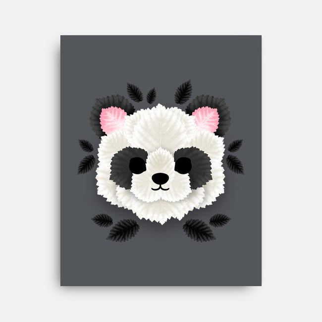 Panda Of Leaves-none stretched canvas-NemiMakeit