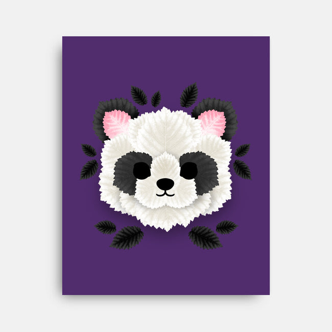Panda Of Leaves-none stretched canvas-NemiMakeit