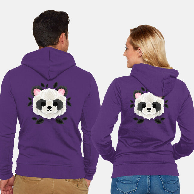 Panda Of Leaves-unisex zip-up sweatshirt-NemiMakeit