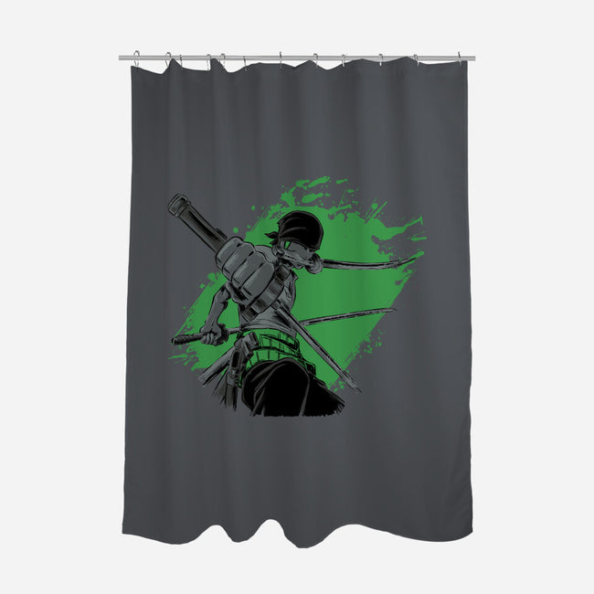 Dark Zoro-none polyester shower curtain-xMorfina