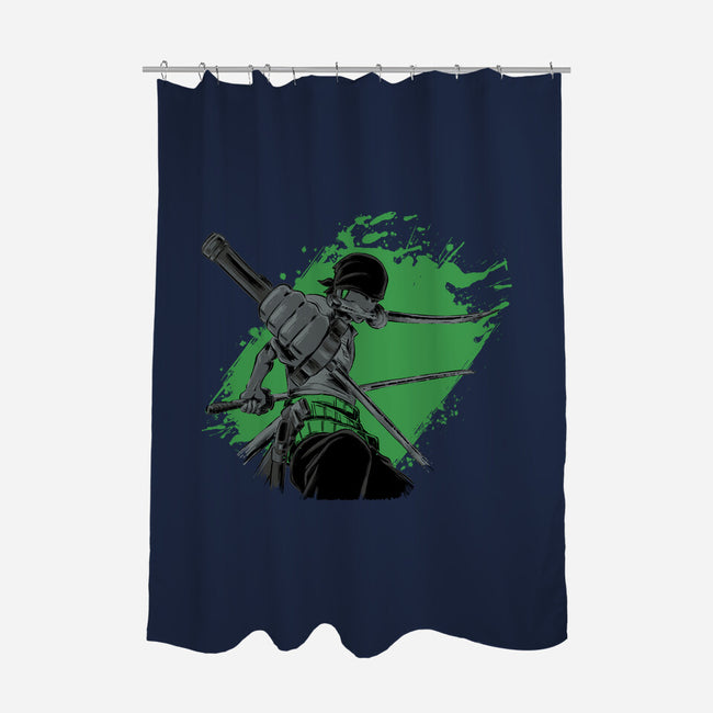 Dark Zoro-none polyester shower curtain-xMorfina