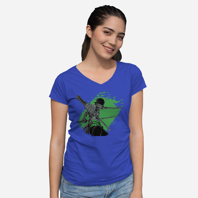 Dark Zoro-womens v-neck tee-xMorfina