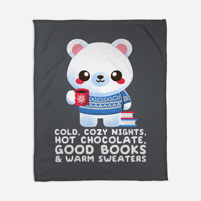 Winter Time Polar Bear-none fleece blanket-NemiMakeit