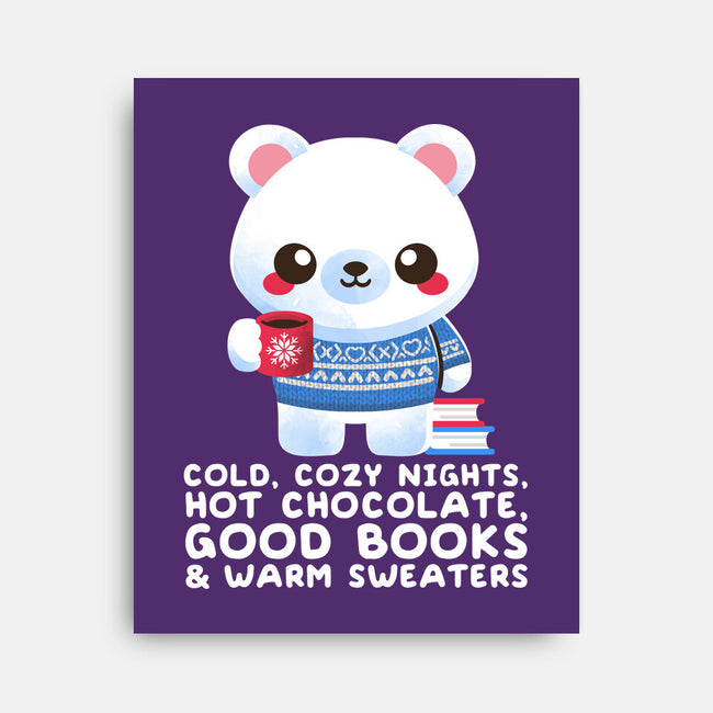 Winter Time Polar Bear-none stretched canvas-NemiMakeit