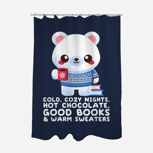 Winter Time Polar Bear-none polyester shower curtain-NemiMakeit
