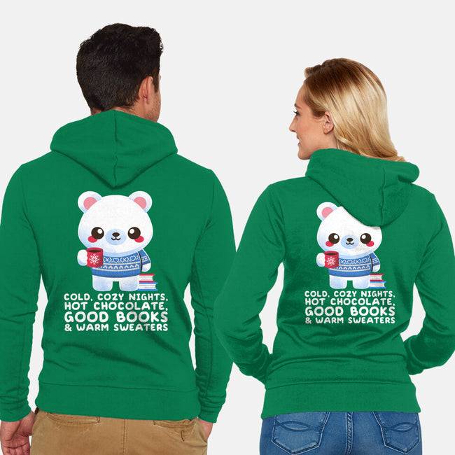 Winter Time Polar Bear-unisex zip-up sweatshirt-NemiMakeit