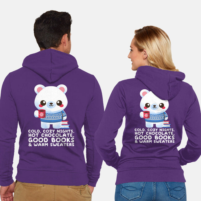 Winter Time Polar Bear-unisex zip-up sweatshirt-NemiMakeit