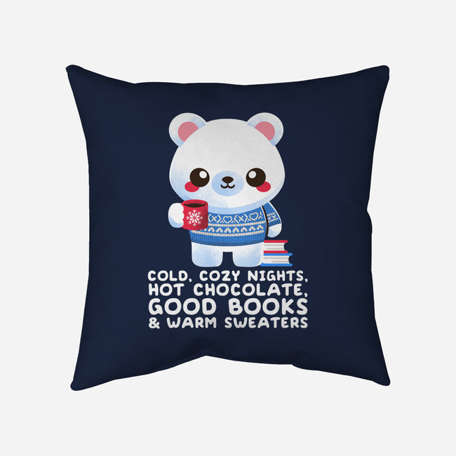 Winter Time Polar Bear-none removable cover throw pillow-NemiMakeit