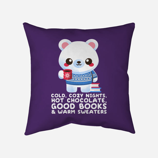 Winter Time Polar Bear-none removable cover throw pillow-NemiMakeit