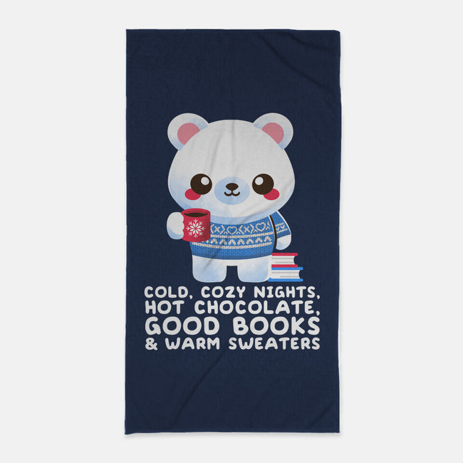 Winter Time Polar Bear-none beach towel-NemiMakeit