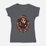 Holidays At Woodsboro-womens v-neck tee-glitchygorilla