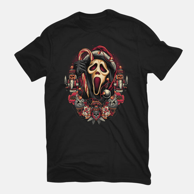 Holidays At Woodsboro-mens heavyweight tee-glitchygorilla