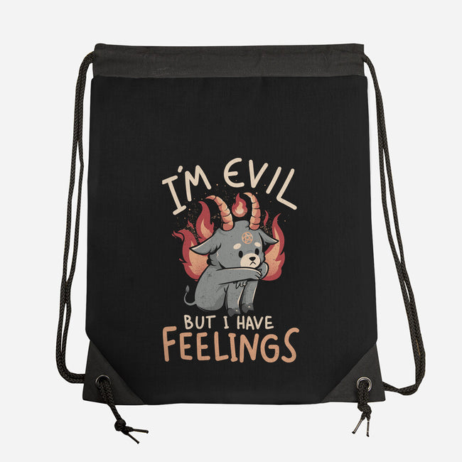 I'm Evil But I Have Feelings-none drawstring bag-eduely